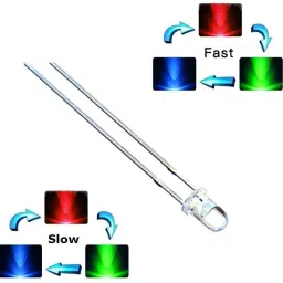 Branded 3mm RGB Super Bright Fast Flashing LED Red Green Blue,Clear Total 100pc Light Electronic Hobby Kit-34