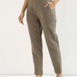 Women Solid Grey Track Pants-image-3