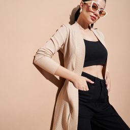 Women Full Sleeve Beige Shrug-image-28