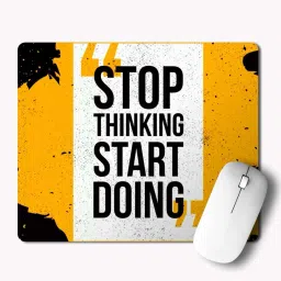 ZORI Non-Slip Stop Thinking Start Doing, Motivational Quotes Printed Mouse Pad for Gaming Computer, Laptop, PC Mouse Pad Mousepad-16