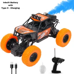 Remote Control Car Toy with Spray Smoke Feature|Rock Crawler Toy with High-Speed-11