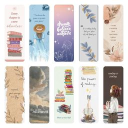 generic CJ'S Designer Bookmarks Set of 10 (7 x 2 Inches) With Free Sticker - Motivational, Multi-Color, Good for Gift for Book Lovers (What You See in The Photo is What You Get) image 1