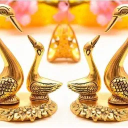 Metal Swan Pair kissing love birds set of 2 showpiece Decorative Showpiece-15.5 cm-picture-27