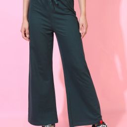 Women Solid Green Track Pants-image-75