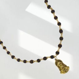 Unisex Hanuman Ji Pendant With Rudraksha Mala For Men Women Boys Girls Gold-plated Beads Brass, Wood Pendant-image-47