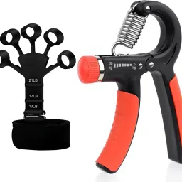 Combo of Finger Exerciser and Hand Gripper for Workout for Men & Women Fitness Accessory Kit Kit-35