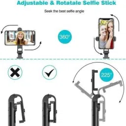 ARHURB High Quality 3in1 Selfie Stick multi-function Wireless Bluetooth XT-01 , XT-02 Selfie Stick with Remote Shutter 360 Rotate Extendable Handheld Foldable Mini Tripod Stand Foldable, selfie stick, tripod, bluetooth shutter for Smartphones Professional Remote Control Selfie Stick Monopod Kit, Tripod Tripod image 4