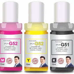 PRODOT GT 51/52 Inkjet Ink Refill Compatible with Deskjet GT5810, 5811, 5820, 2 x Black + Tri Color Combo Pack Ink Bottle-image-29