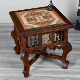 mudramark from pepperfry Toledo Teak Wood Bedside Table in Walnut Finish-picture-27