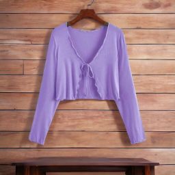 Women Straight Full Sleeve Purple Shrug-image-18