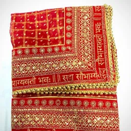 Silk Blend Embellished Red Women Dupatta-picture-22