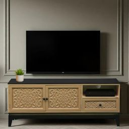 woodsworth from pepperfry Adira Mango Wood TV Console Table In Dual Tone Finish-picture-47
