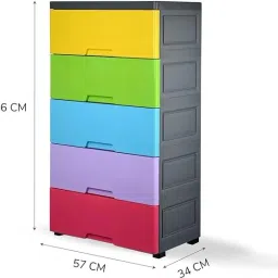 ashlas 5 Layer Chest Of Drawers : Versatile Drawer Storage PP Collapsible Wardrobe image 2