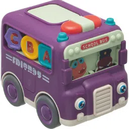 3 Inch Friction Powered Mini Educational School Activity Toy Bus for Infant Kids-11