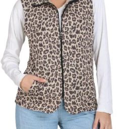 Animal Print Women Waistcoat-image-22