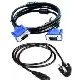 WHO TV-out Cable Combo Set of Male to Male 15 Pin VGA and Power Cable for Computer CPU, Printer-20