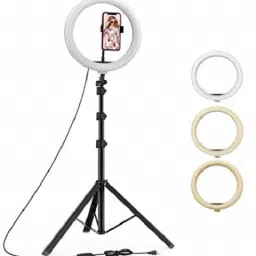 JAMMY ZONES Portable 10" Ring LED Light With 3 Brightness Mode Flash STAND TRIPOD 7ft J23 Ring Flash-28