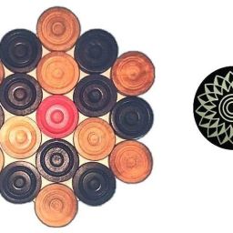 ®24PCWooden Finish Carrom Board Coins CP348 Carrom Pawns-image-2