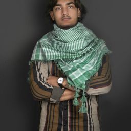 Checkered Cotton Blend Men Green Scarf-image-18