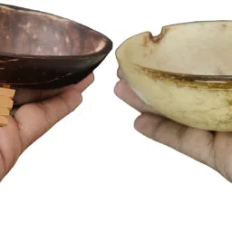 Wooden Sauce Bowl Coconut Shell PICKLE Pot (Combo Brown & White) 100 ml Disposable-8