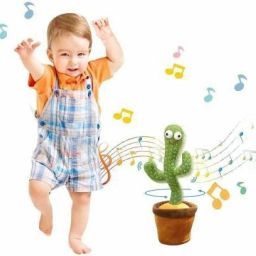 Dancing Cactus with Lights Up Talking Singing Toy Decoration Rechargeable Dancing Cactus Plush Toys Same Talking Tom Toy Funny Early Interesting Childhood Education Toys for Kids (Multicolor)-image-86