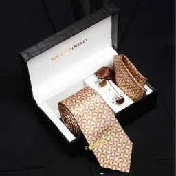 MUTAQINOTI Silk Cufflink & Tie Pin Set-image-83
