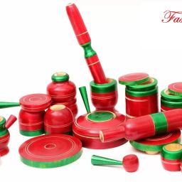 Kids Wooden Kitchen Set with Chakla Belan Set of 22 Pcs-6
