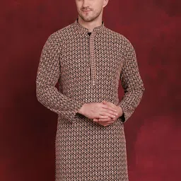 jompers Men Embroidered Pure Cotton Straight Kurta-picture-45