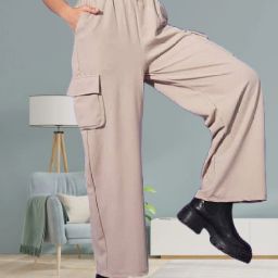Women Regular Fit Cream Cotton Blend Trousers-image-11