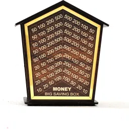 Wooden Money Saving Box | 50,000 Savings Challenge Piggy Bank | Coin & Cash Bank Coin Bank-image-44