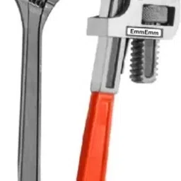 Super Combo of 10 Inch Drop Forged Pipe Wrench & 8 Inches Adjustable Wrench Pipe Wrench-1