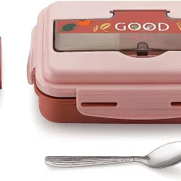 2 Compartment Stainless Steel Lunch Box for School Kids- Boys and Girls 2 Containers Lunch Box-25