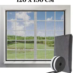 FiberGlass Mosquito Net for Windows (120x150 cm, Grey) Insect Net-15