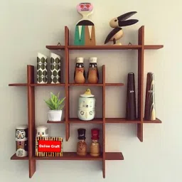 Wooden wall mount plus shape Floating rack shelf for book shelf living room Wooden Wall Shelf-picture-0