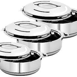 Bola Set of 3 Thermoware Casserole Set (3500 ml, 2500 ml, 1500 ml) Cook and Serve Casserole Set-image-27