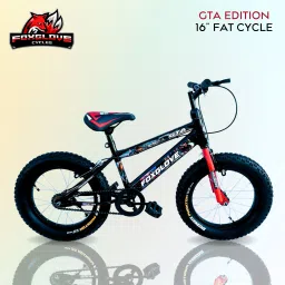 GTA edition 16 INCH IN RED & BLACK FOR AGE 4 TO 8 YRS 90% FITTED 16 T (inch) Fat Tyre Cycle-image-45