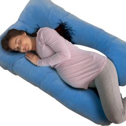 2 in 1 U Shaped Pregnancy & Feeding Pillow for Back and Belly Support Cotton Solid Pregnancy Pillow Pack of 1-image-59