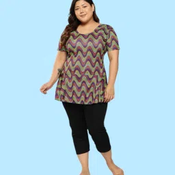 Aarika Womens Green-Black Colour Abstract Print Nylon Plus Size Swim Suit Self Design Women Green Swimsuit-image-71