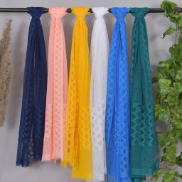 Net Self Design Multicolor Women Dupatta-image-93