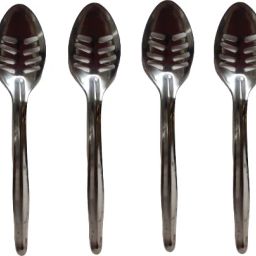 Stainless Steel 6 Pcs Small Slotted/Plating Pickle/Aachar Spoon Steel Salad Spoon Set-11