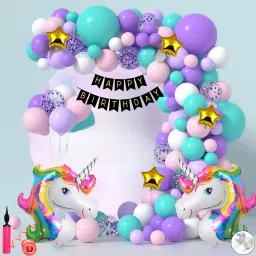 Adorable Large Unicorn Theme Birthday Decoration Celebration Kit - For Kids-24