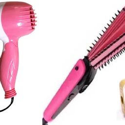 Pushcart 8890 2 IN 1 CURLER+STRAIGHTNER + 1290 HAIR DRYER + BOLI RAZOR HAIR TRIMMER Personal Care Appliance Combo-image-87