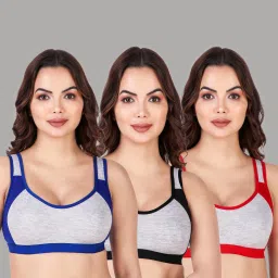 Pack of 3 Women Full Coverage Non Padded Bra-image-44