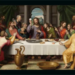 Jesus The Last Supper Photo Frame Home Decorative Gift Item with Synthetic Frame Digital Reprint 20 inch x 14 inch Painting-50