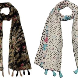 Printed Chiffon Women Multicolor Scarf, Stole, Fancy Scarf-image-88