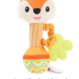 jinglers 4 in 1 Rattle Soft Toy Newborn Rattle with Teether Rattle image 5