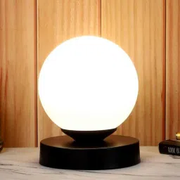 tu casa White Glass Shade Table Lamp With Iron Base-picture-40