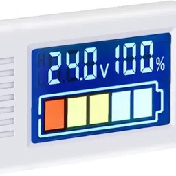 0-100V DC Battery Capacity Indicator Voltmeter with Color LCD Display, Backlight and Voltage Reverse Protection Digital Battery Tester-25