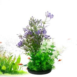 Artificial Plastic Aquarium Plant, Realistic Purple Leaf Fish Tanks Ornament 8" Aquarium Plant Anchor-image-75