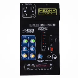 medha d.j. plus PROFESSIONAL EMM-12BT 12 CHANNEL ECHO MIXER WITH DIGITAL ECHO EFFECTS Digital Sound Mixer image 4